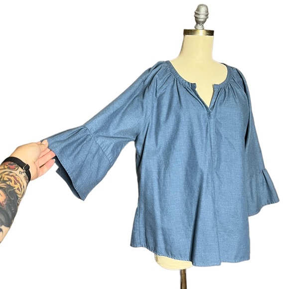 Bit & Bridle Bell Sleeve Chambray Sleeve size M - Picture 7 of 14
